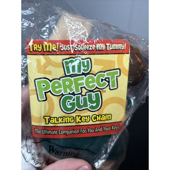 My Perfect Guy Vintage Talking Key Chain Tested And Works 2004 NIP NEW Gag Gift - Picture 3 of 4